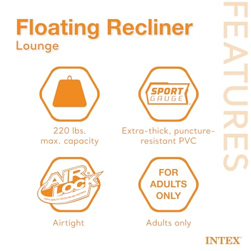 INTEX Adult Inflatable Pool Lounge Chairs, 2-Pack