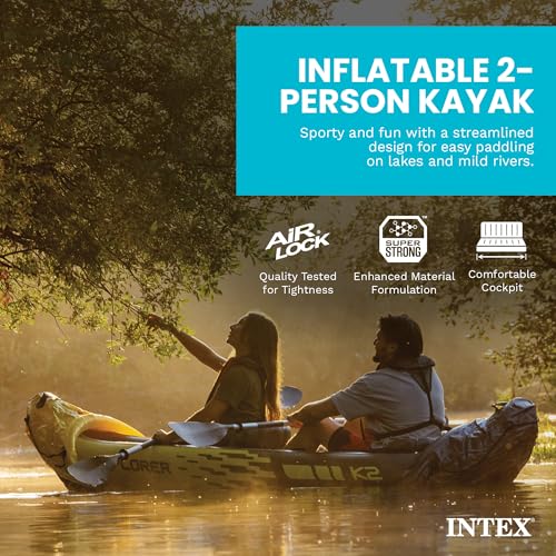 INTEX Explorer 2-Person Inflatable Kayak Set with Paddles & Pump