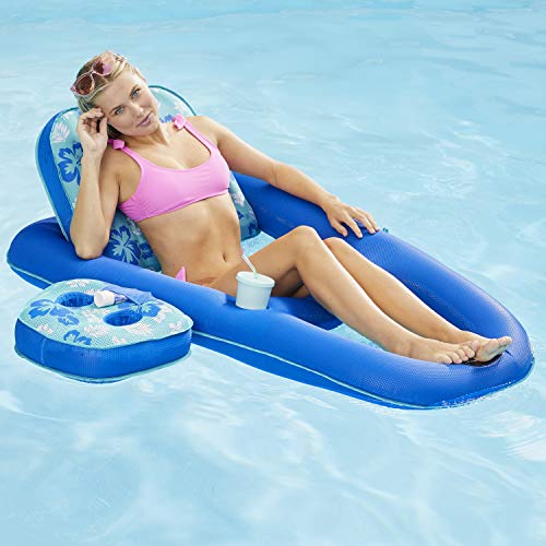 Aqua Campania XL 2-in-1 Pool Float Lounge with Cupholder