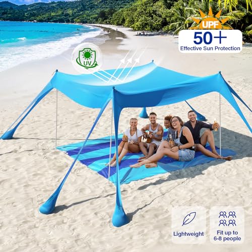 Rhino Valley UPF 50+ Beach Canopy with Sandbags & Poles