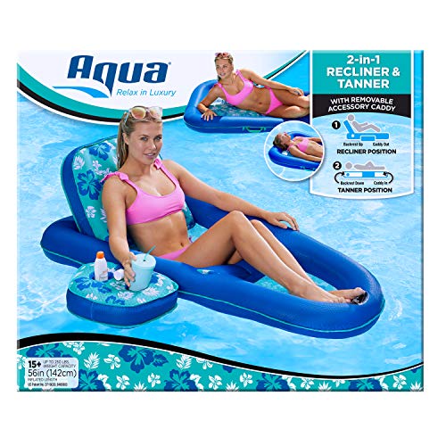 Aqua Campania XL 2-in-1 Pool Float Lounge with Cupholder