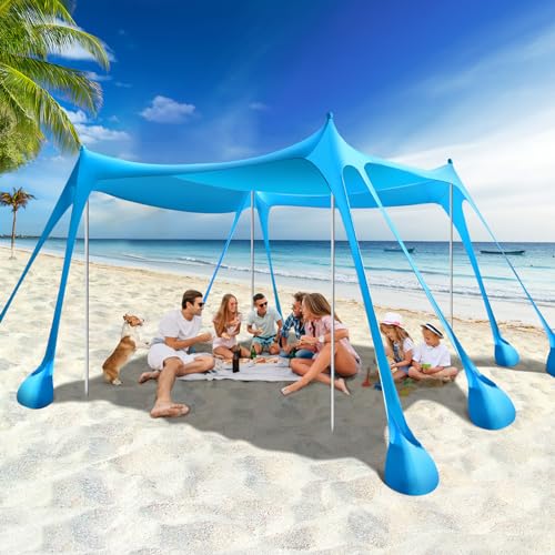 Rhino Valley UPF 50+ Beach Canopy with Sandbags & Poles