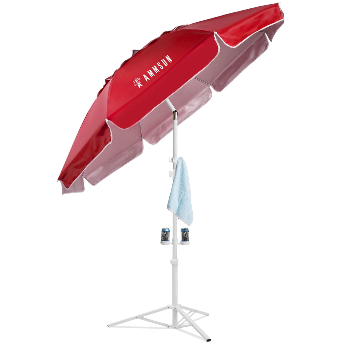AMMSUN 6.5-Ft Portable Shade Umbrella with Stand