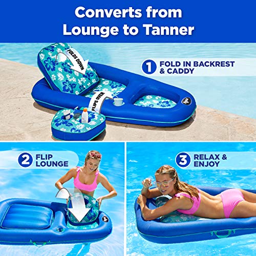 Aqua Campania XL 2-in-1 Pool Float Lounge with Cupholder