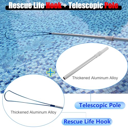 Telescoping Water Rescue Pole with Hook for Lifeguard Safety