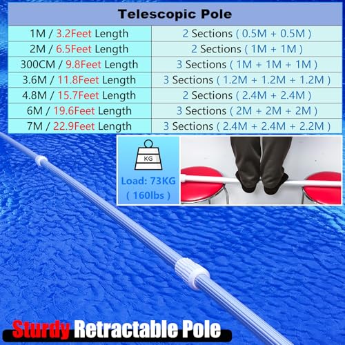 Telescoping Water Rescue Pole with Hook for Lifeguard Safety
