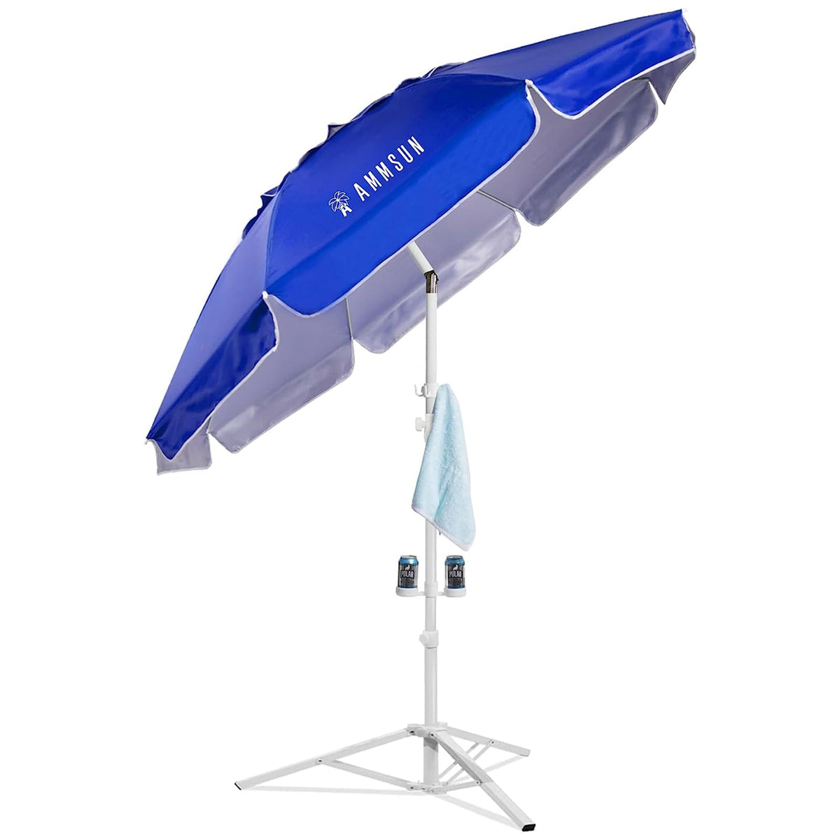 AMMSUN 6.5-Ft Portable Shade Umbrella with Stand