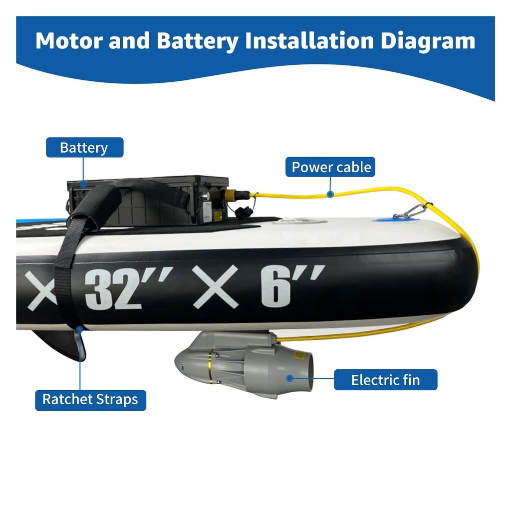 9KM/H Electric SUP Fin with 18-Lb Thrust Brushless Motor