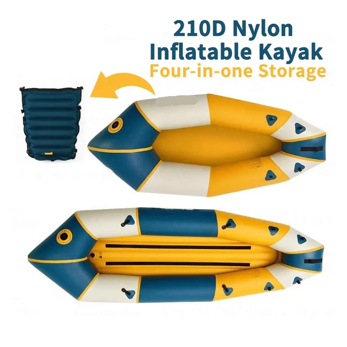1–2 Person Inflatable Kayak Canoe for Fishing & Drifting