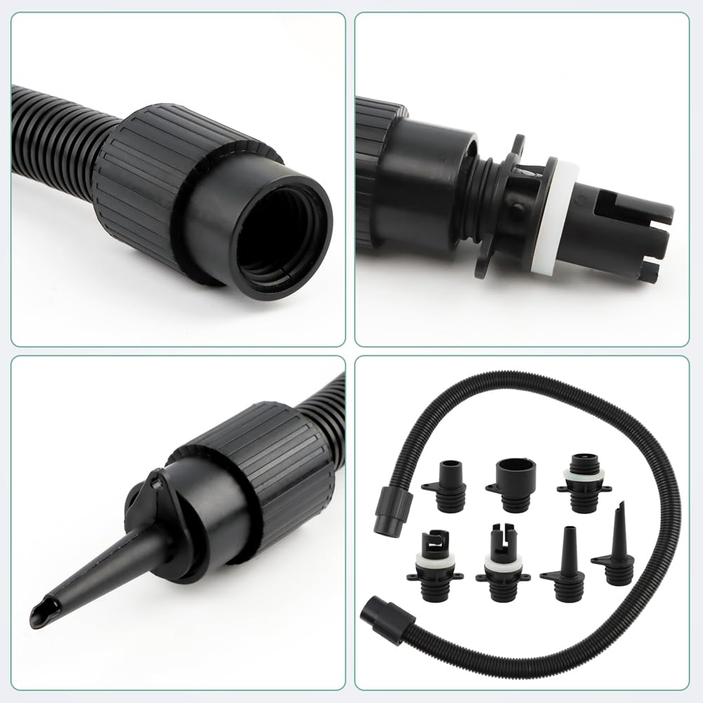 Paddle Board Pump Hose Set with 7 Air Nozzle Adapters