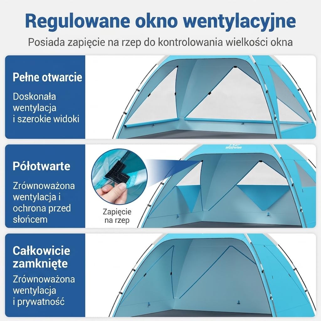 WolfWise Portable Beach Tent & Large Sunshade Cabana