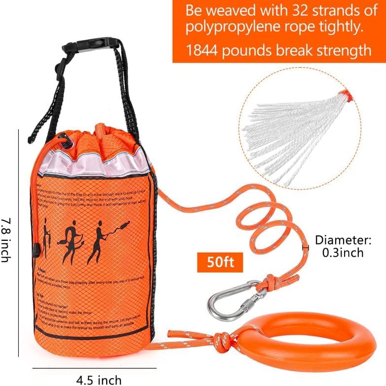 NTR Water Rescue Throw Bag with High-Strength Rescue Rope