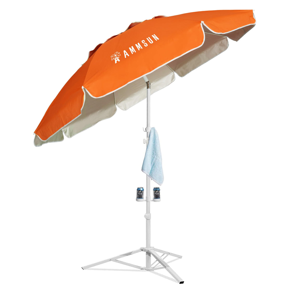 AMMSUN 6.5-Ft Portable Shade Umbrella with Stand
