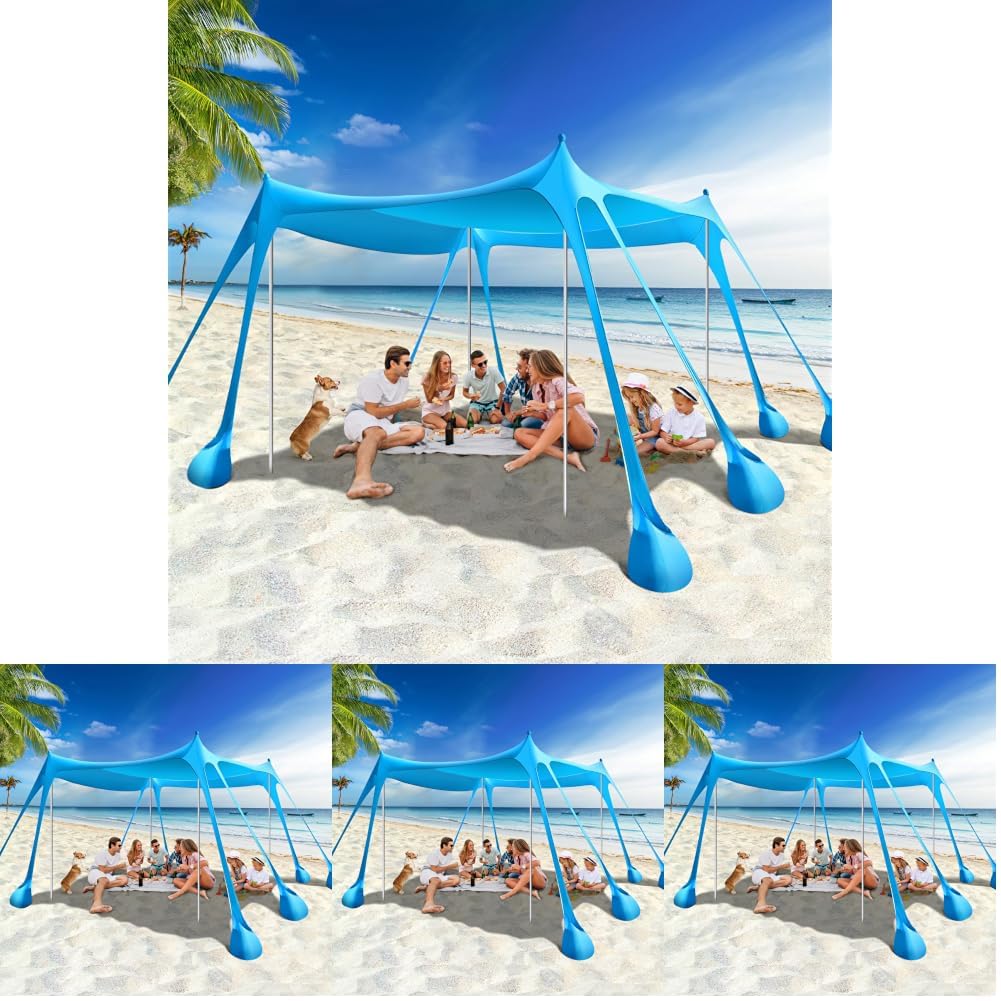 Rhino Valley UPF 50+ Beach Canopy with Sandbags & Poles
