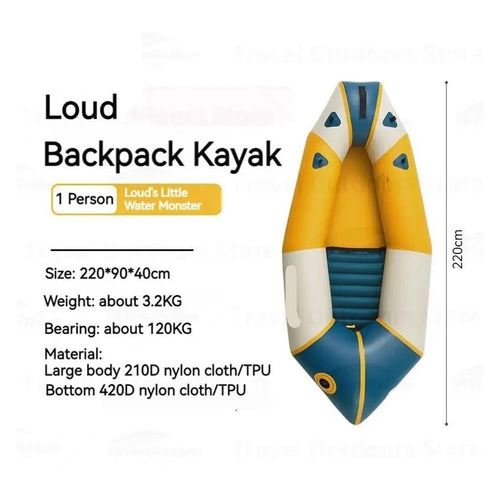 1–2 Person Inflatable Kayak Canoe for Fishing & Drifting