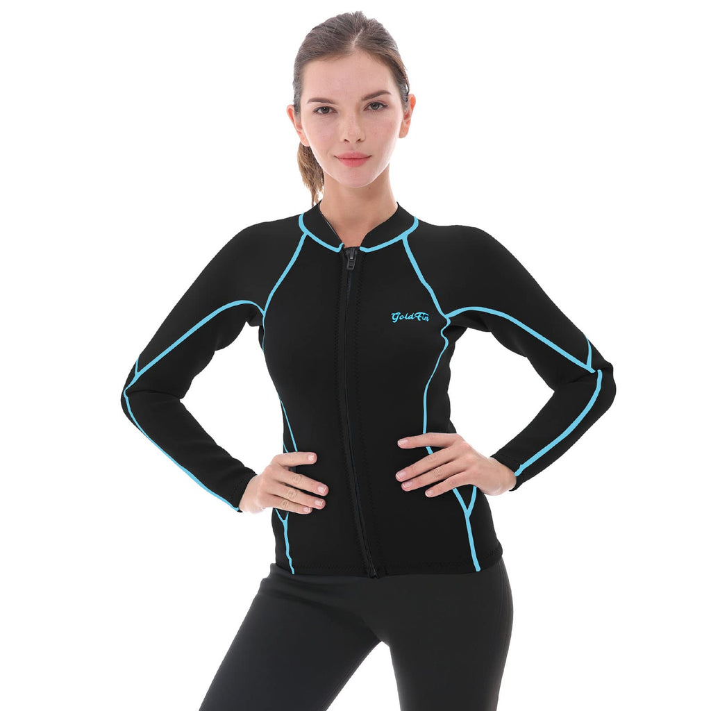 GoldFin Women's 2mm Neoprene Wetsuit Jacket for Water Sports