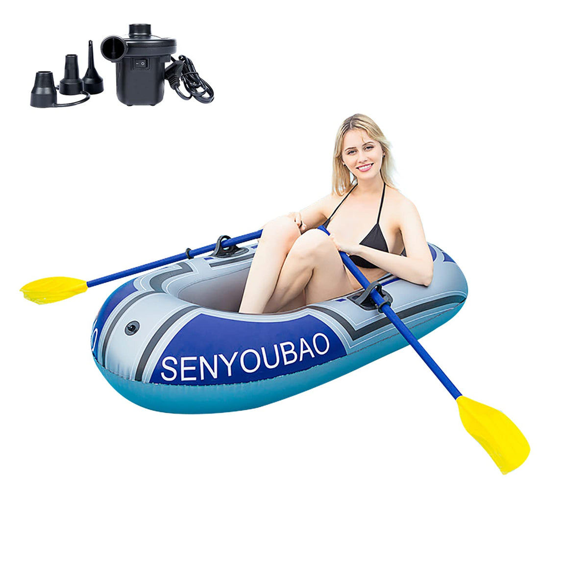 PLKO Inflatable Boat for Pool, Lake & Outdoor Recreation
