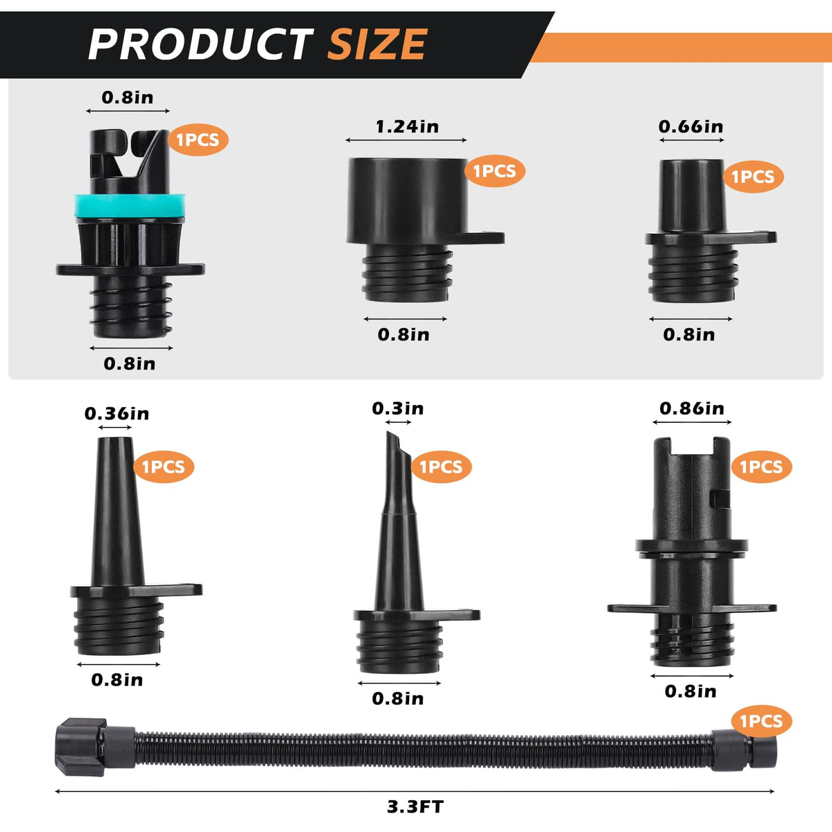 Aoiiefe SUP Pump Hose Adapter for Inflatable Paddle Boards