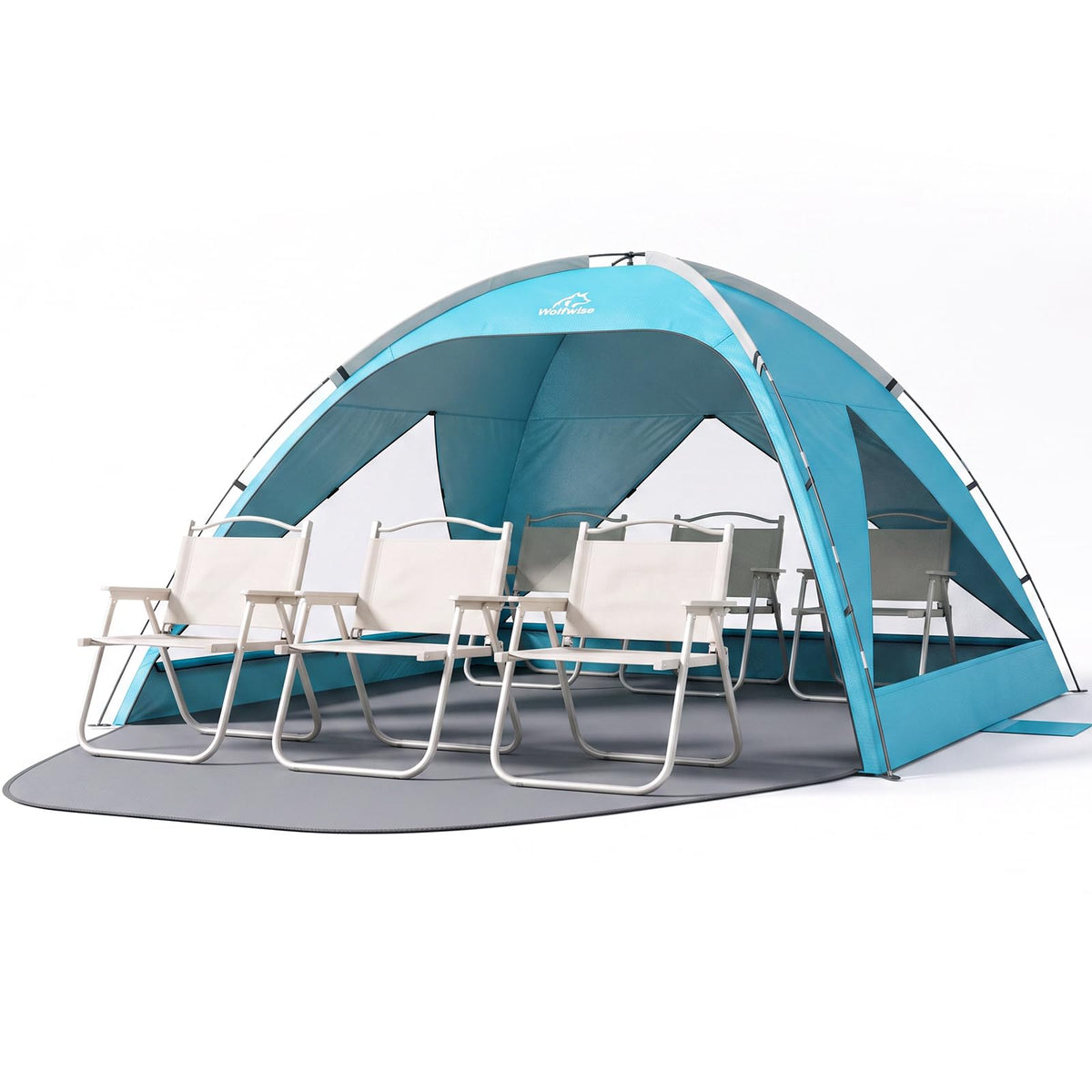WolfWise Portable Beach Tent & Large Sunshade Cabana