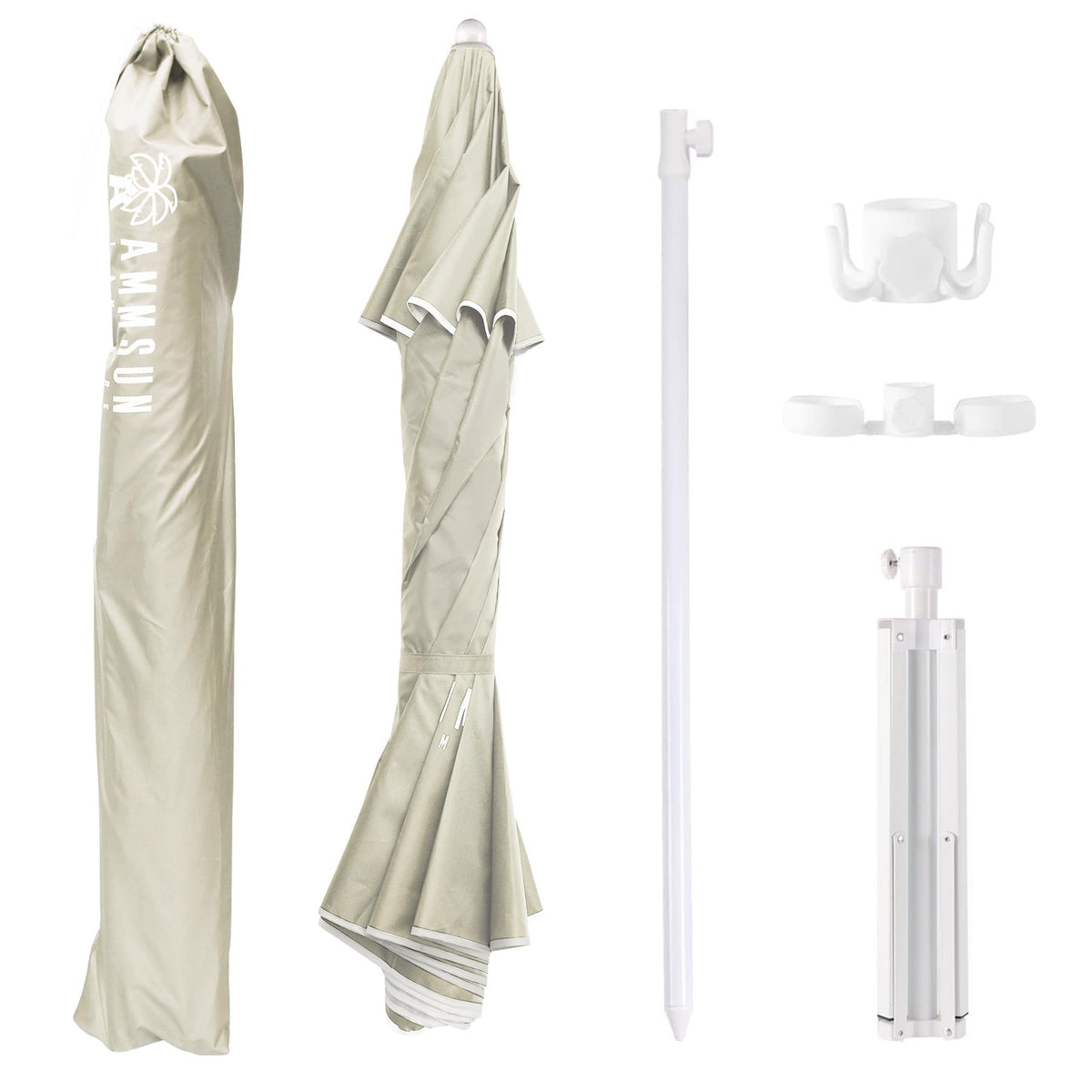 AMMSUN 6.5-Ft Portable Shade Umbrella with Stand