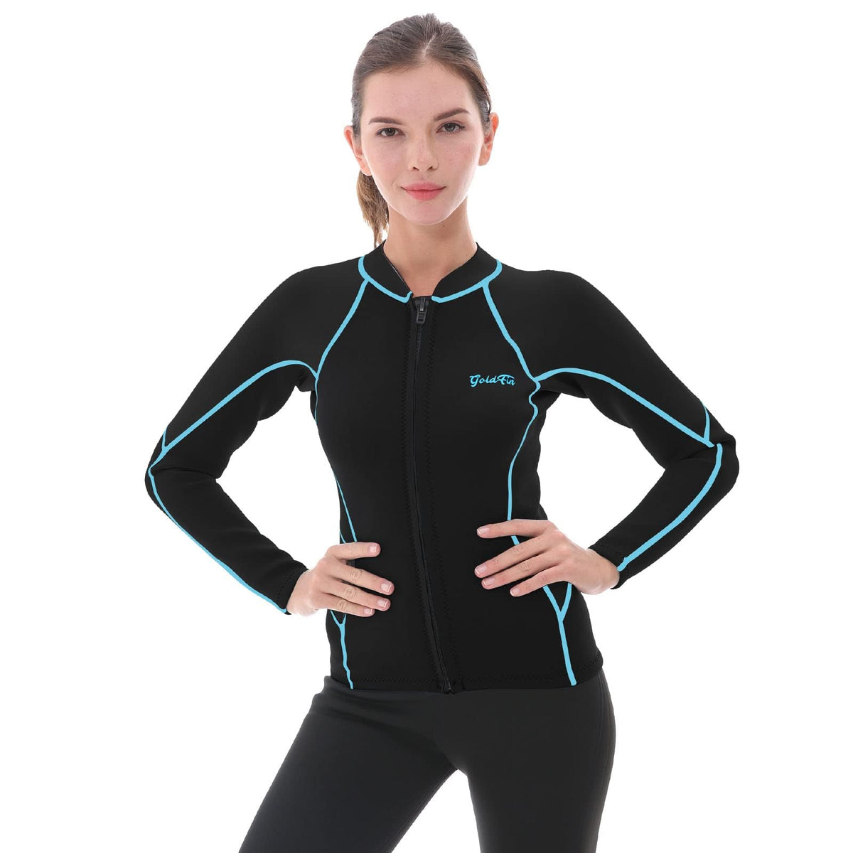 GoldFin Women's 2mm Neoprene Wetsuit Jacket for Water Sports