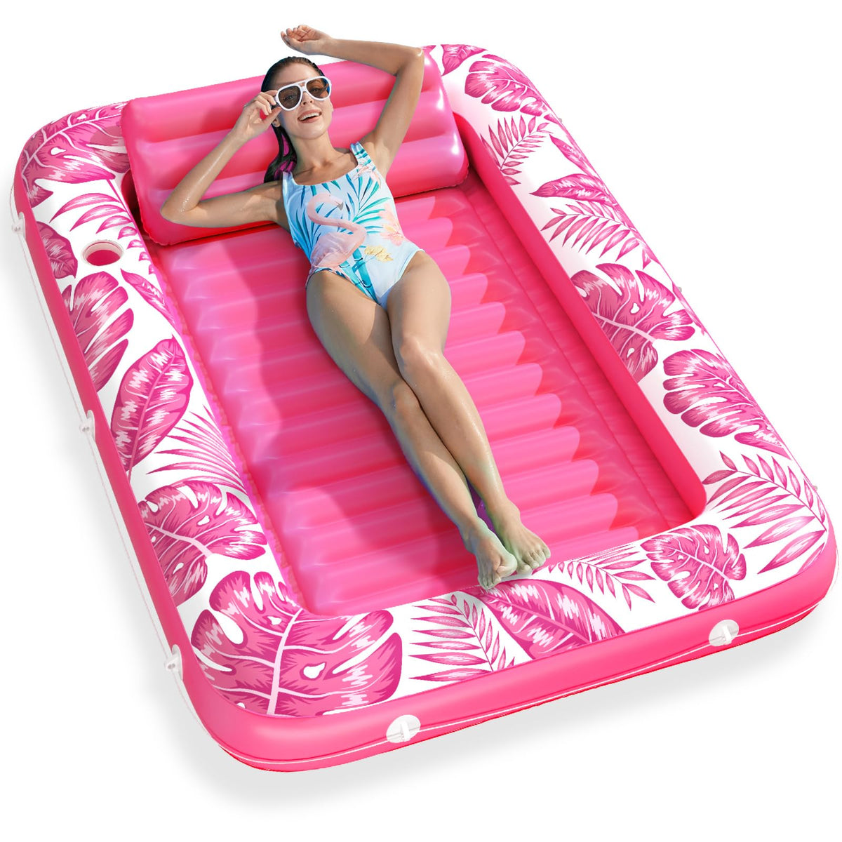 Jasonwell 4-in-1 Inflatable Tanning Pool Lounger Float