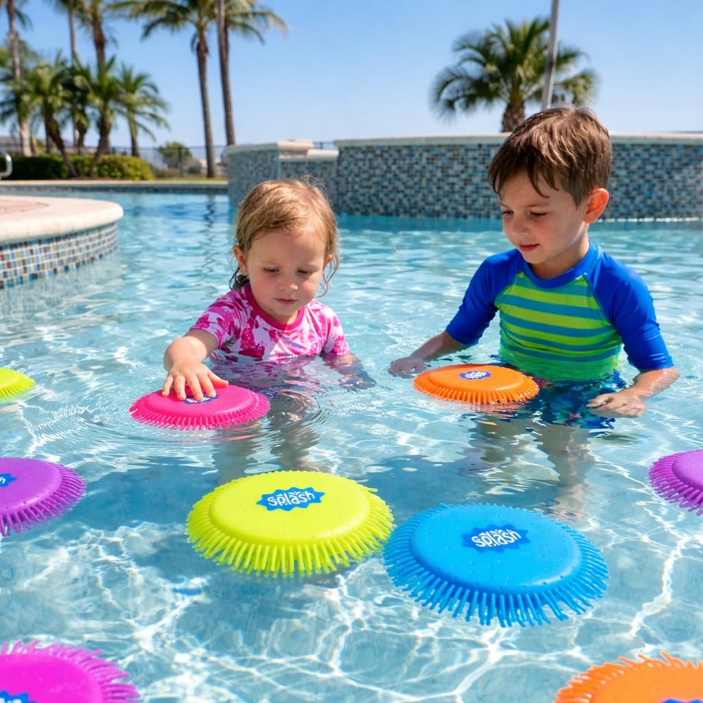 4E's Novelty 6-Pack Water Splash Discs Throw & Catch Game