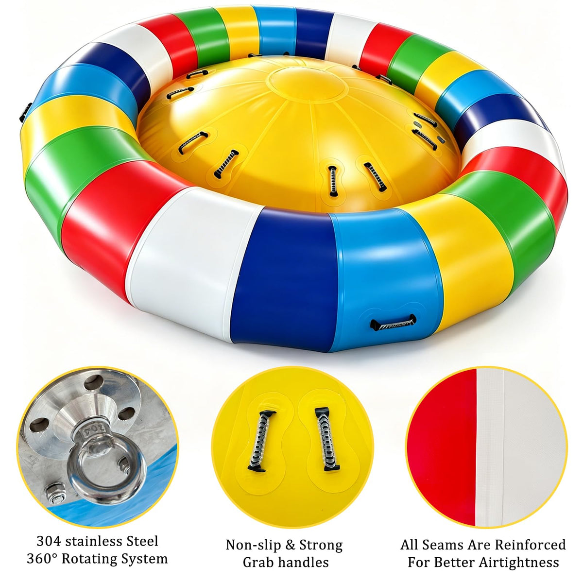 TONKOUM 6-Person Inflatable Spinning UFO Towable Tube