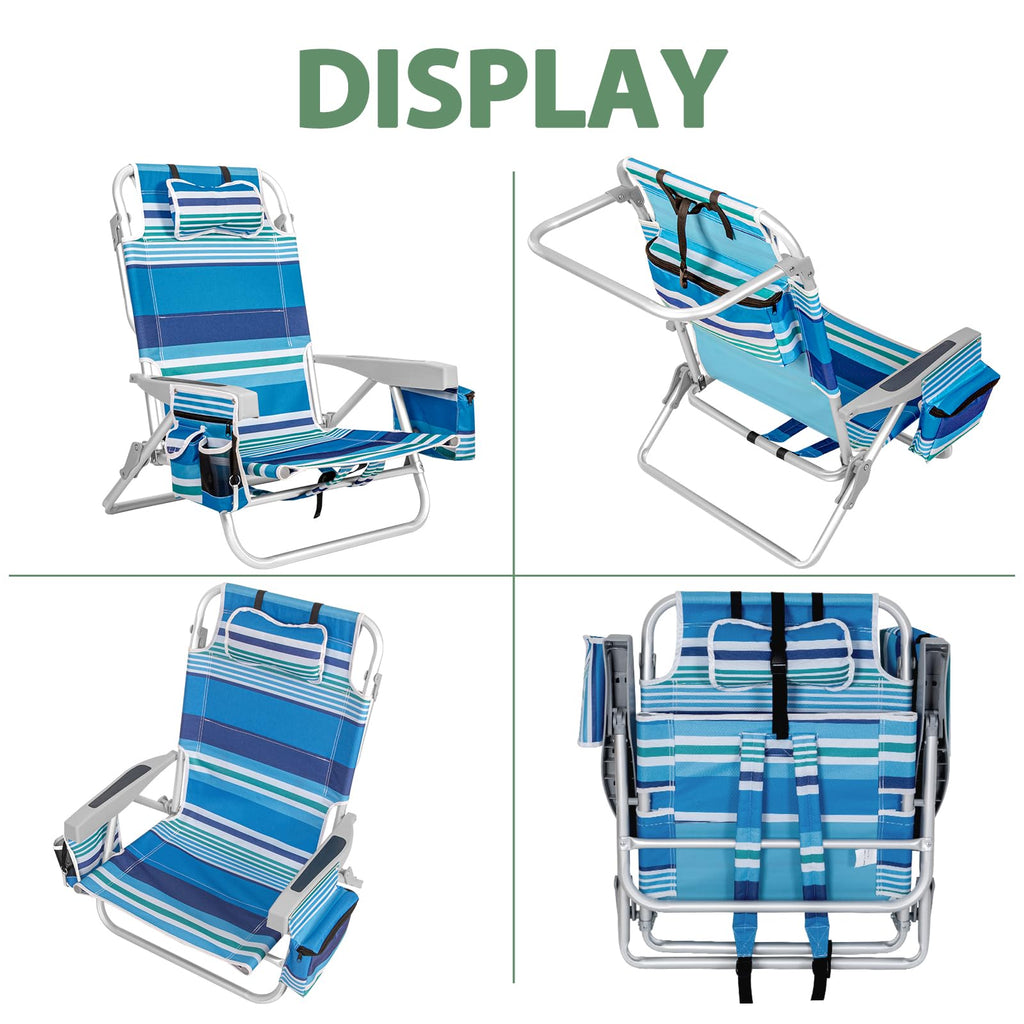Romswi Extra-Wide Beach Chair for Outdoor Relaxation