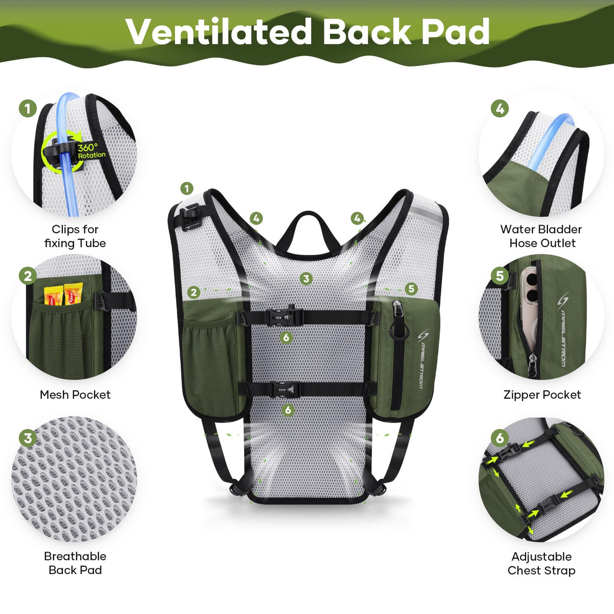Maelstrom Lightweight Hydration Vest with 2L Water Bladder