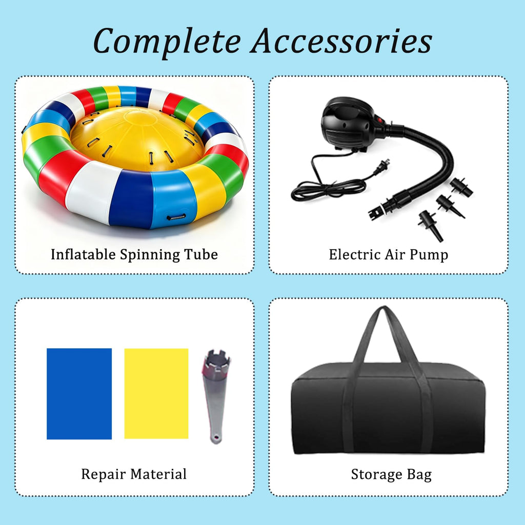 TONKOUM 6-Person Inflatable Spinning UFO Towable Tube