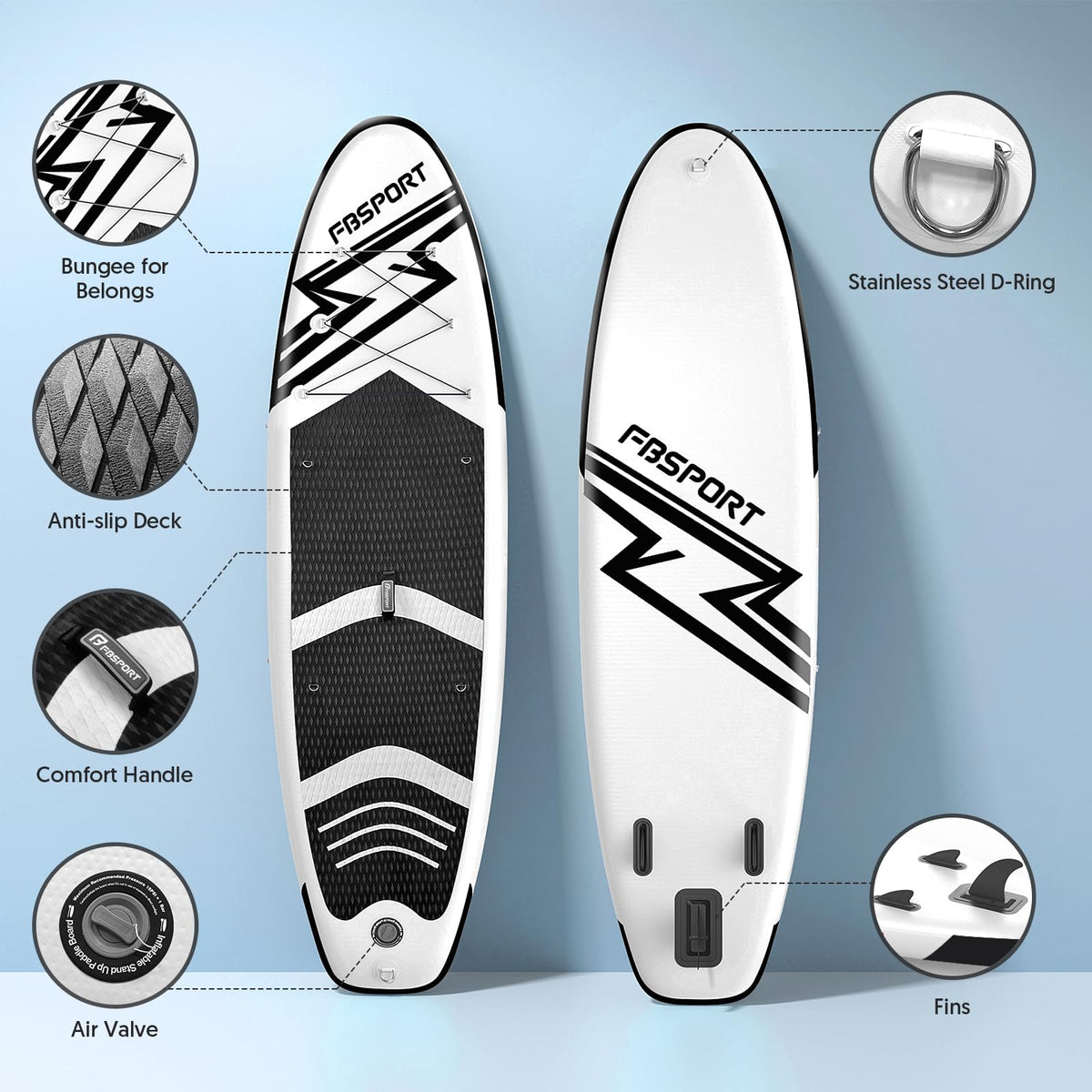FBSPORT 11-Ft Inflatable Stand-Up Paddle Board Set