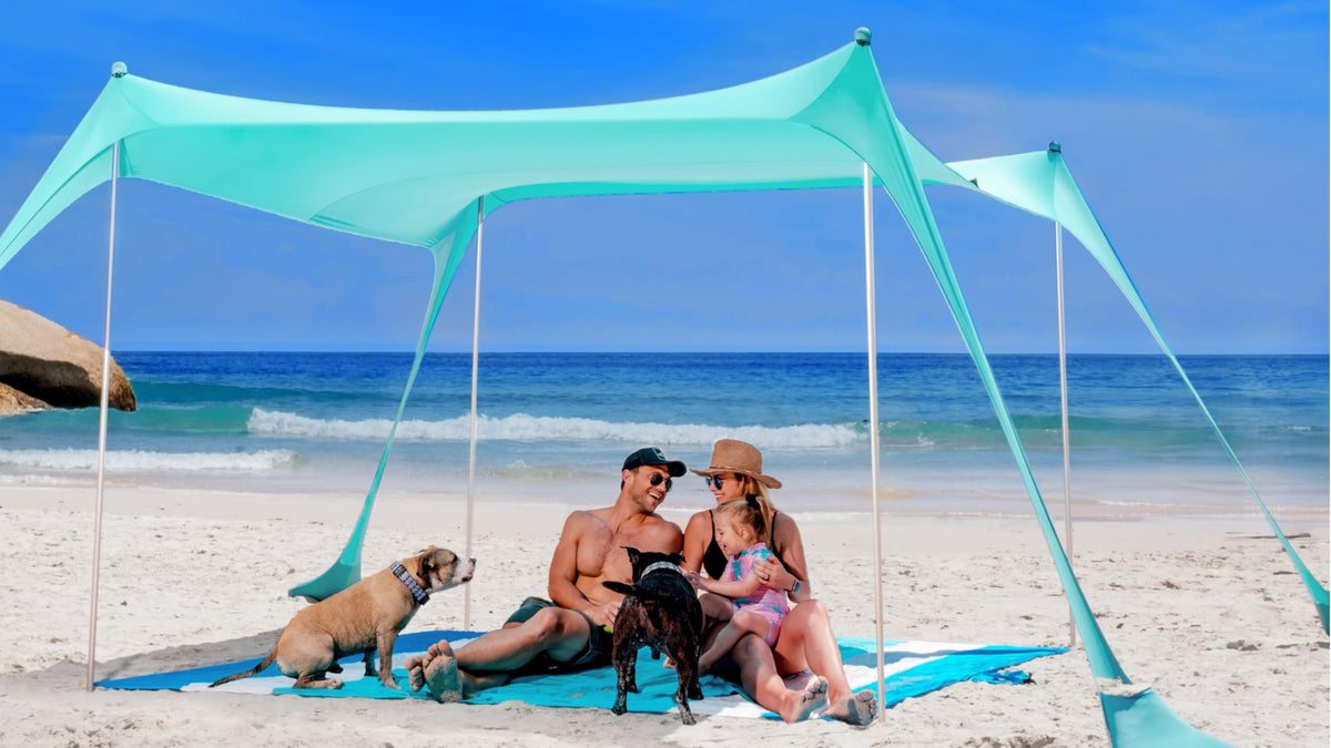 SUN NINJA UPF 50+ Beach Tent & Sun Shade Canopy