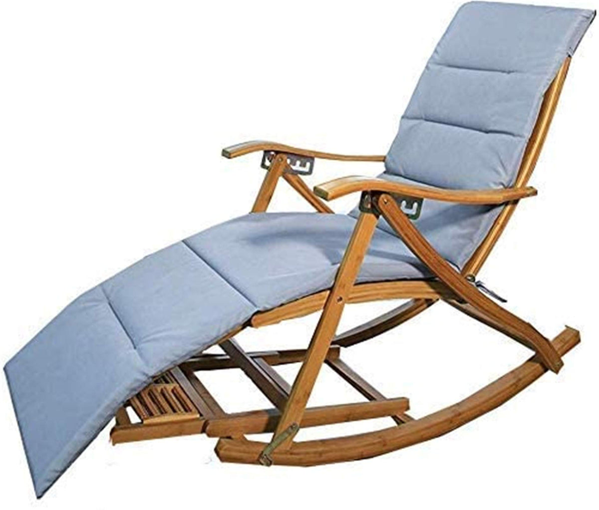 Adjustable Bamboo Folding Recliner Lounge Chair for Outdoors