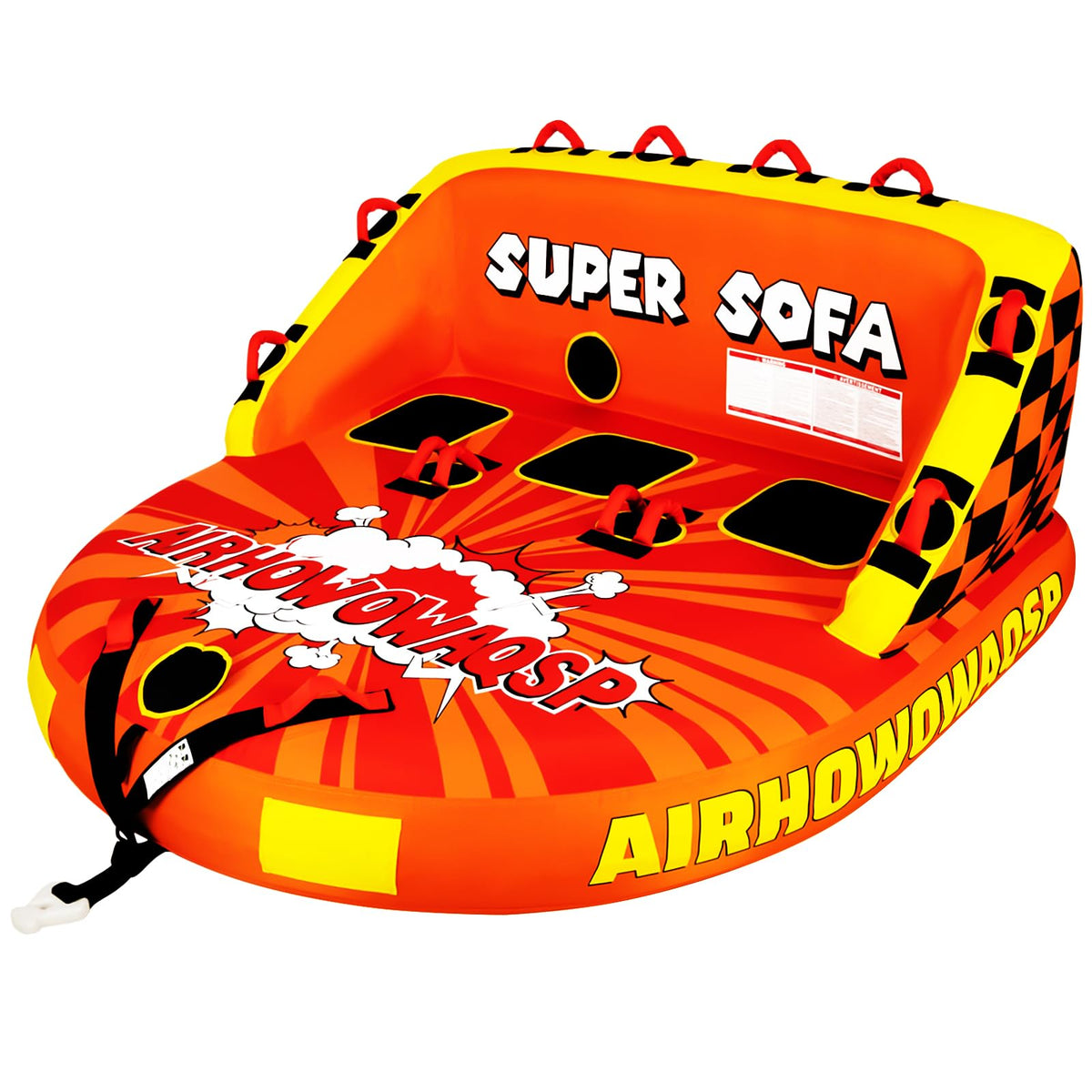 Airhowowaqsp 1–4 Person Super Sofa Towable Boat Tube