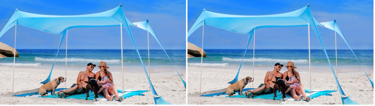 SUN NINJA UPF 50+ Beach Tent & Sun Shade Canopy