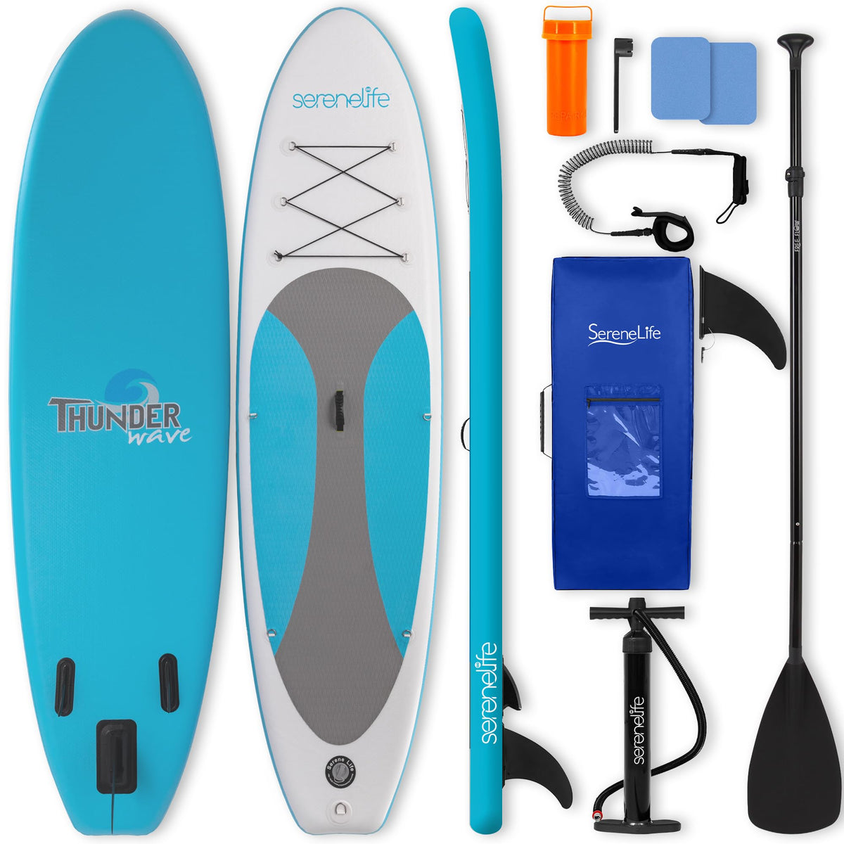 SereneLife 10-Ft Inflatable Stand-Up Paddle Board Set