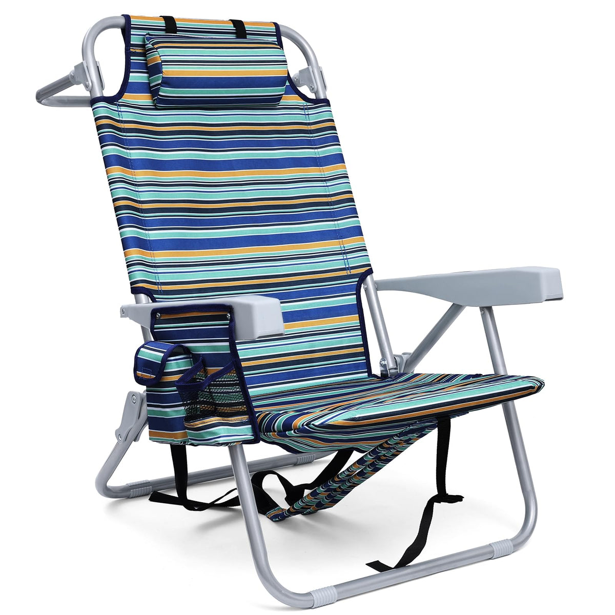 Yestomo 4-Position Backpack Beach Chair with Cooler Pouch