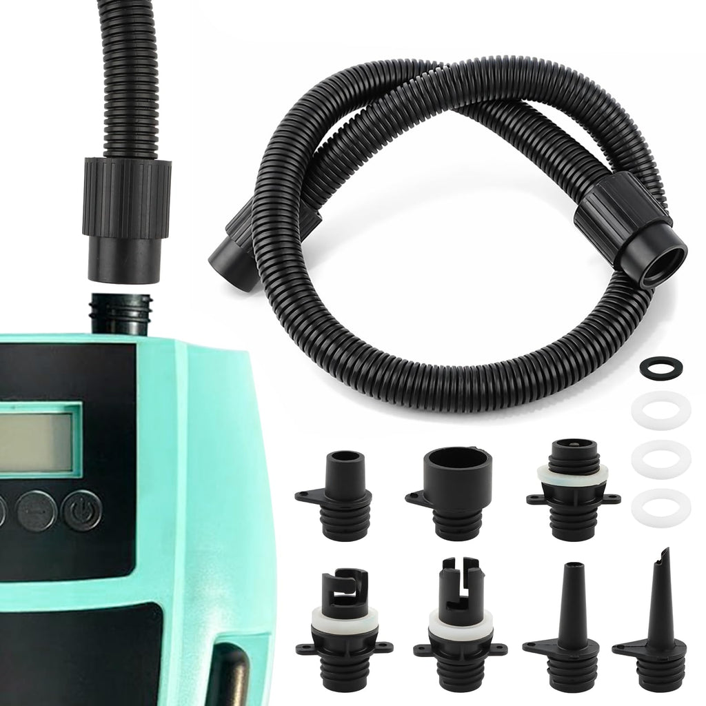 Paddle Board Pump Hose Set with 7 Air Nozzle Adapters