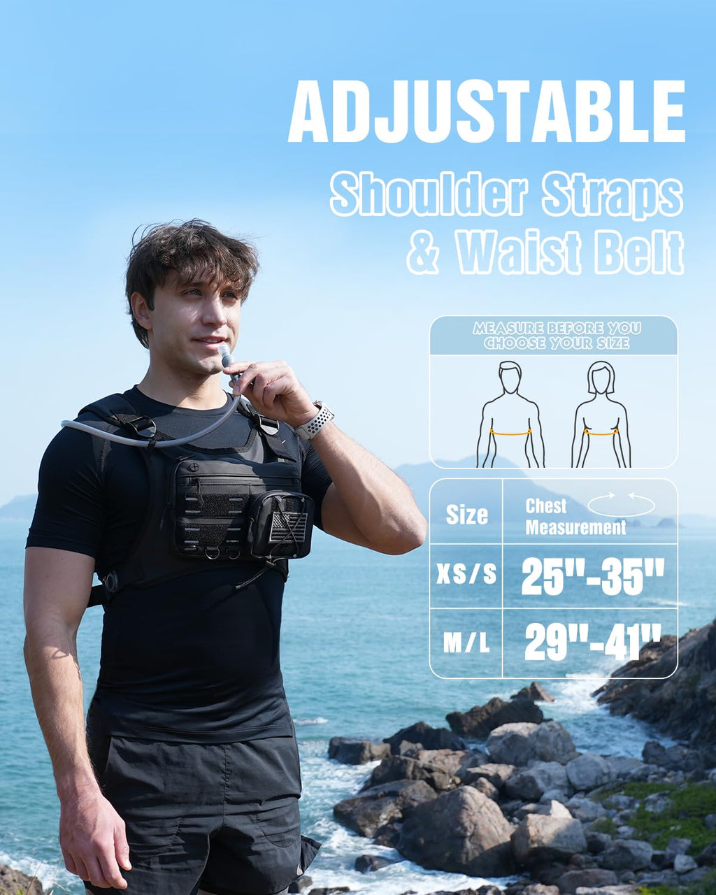 Zelvot Lightweight Hydration Running Vest with 2L Water Bladder