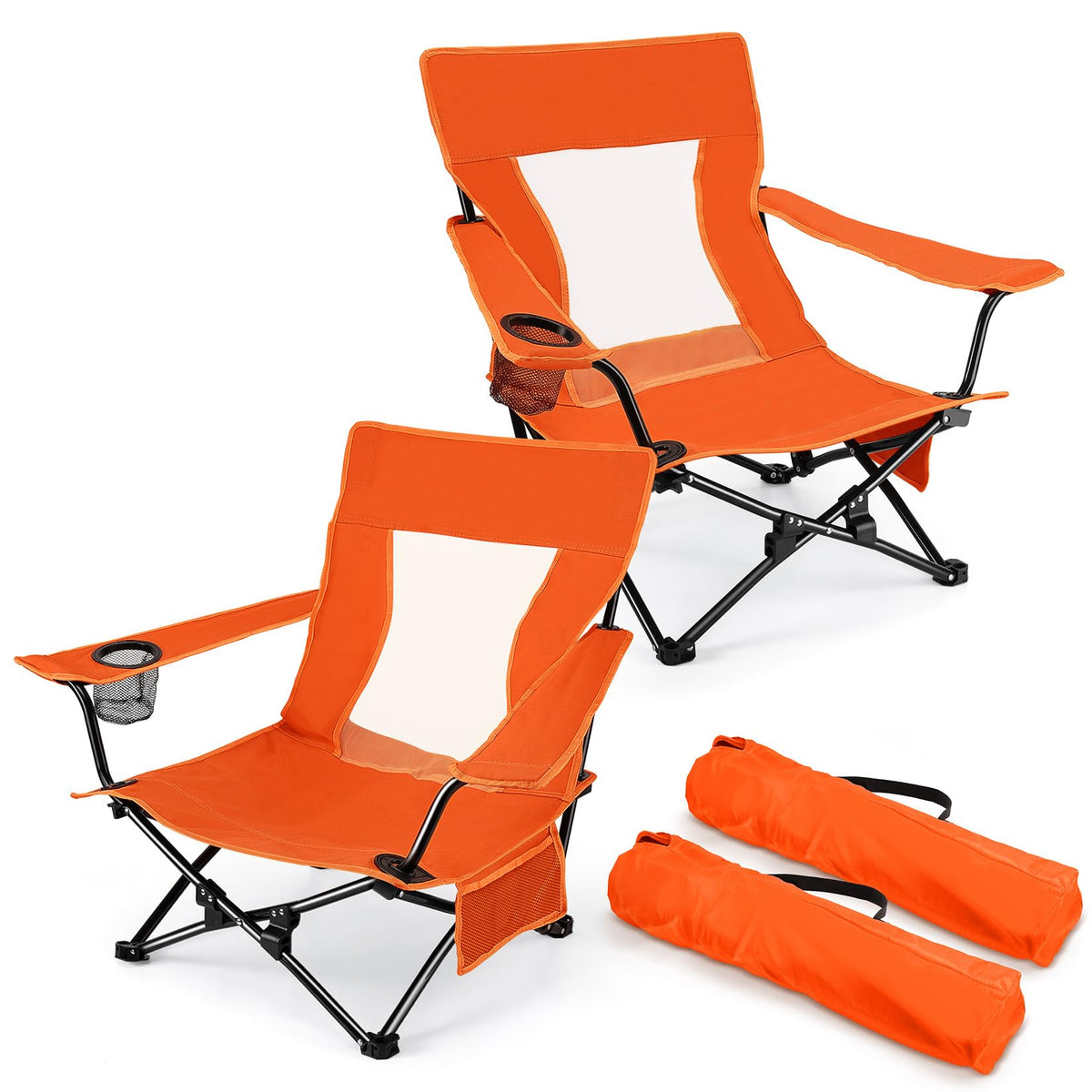 Joyfair Adult Folding Beach & Camping Chairs, 2-Pack