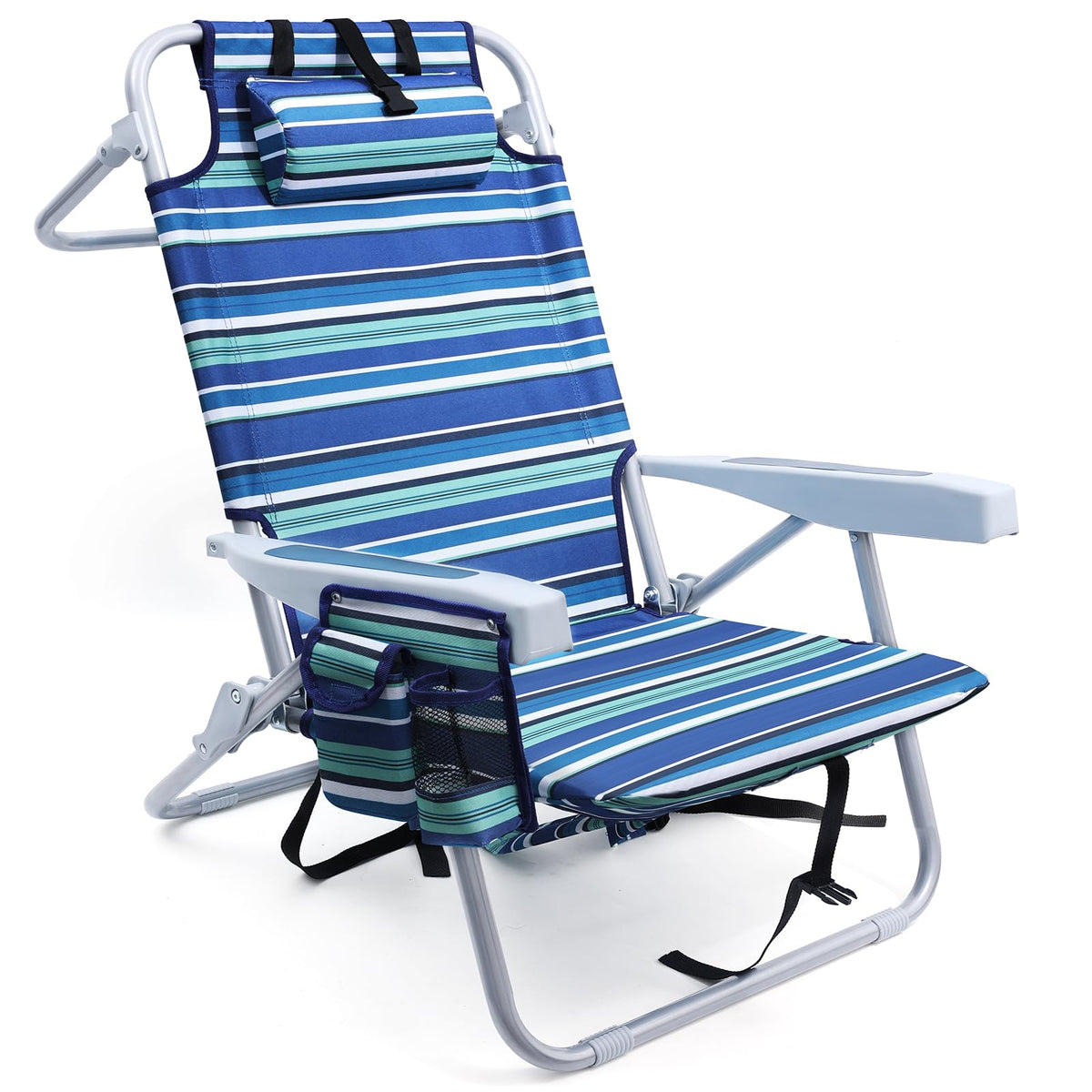 Yestomo 4-Position Backpack Beach Chair with Cooler Pouch