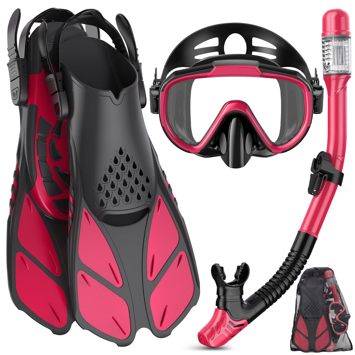 Ubekezele 4-in-1 Adult Snorkeling Gear Set with Mask & Snorkel