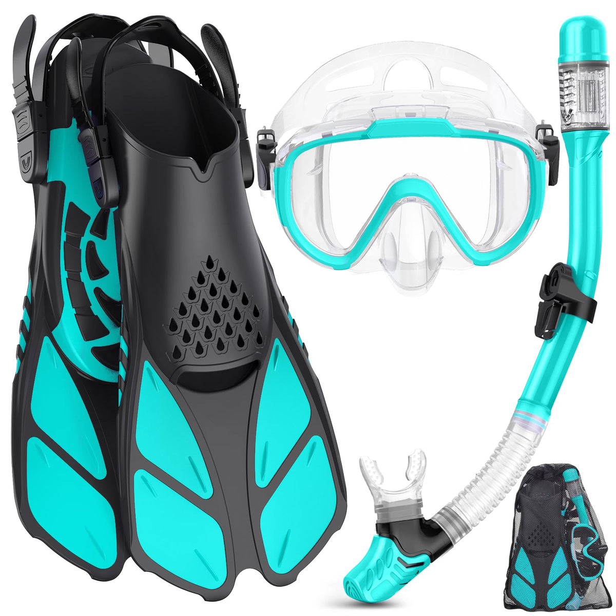 Ubekezele 4-in-1 Adult Snorkeling Gear Set with Mask & Snorkel