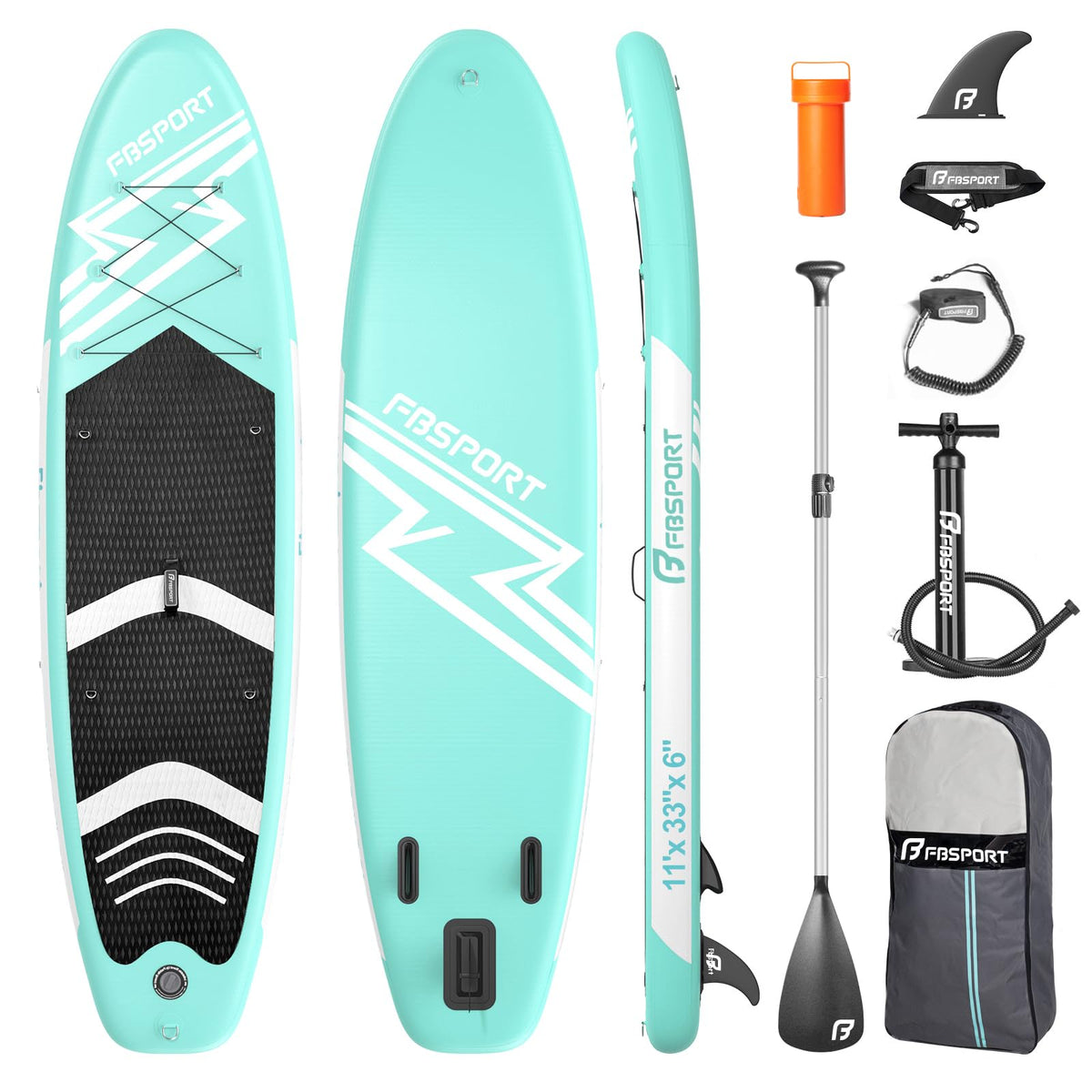 FBSPORT 11-Ft Inflatable Stand-Up Paddle Board Set