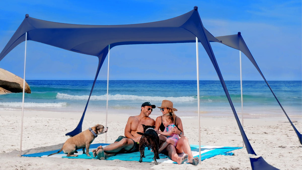 SUN NINJA UPF 50+ Beach Tent & Sun Shade Canopy