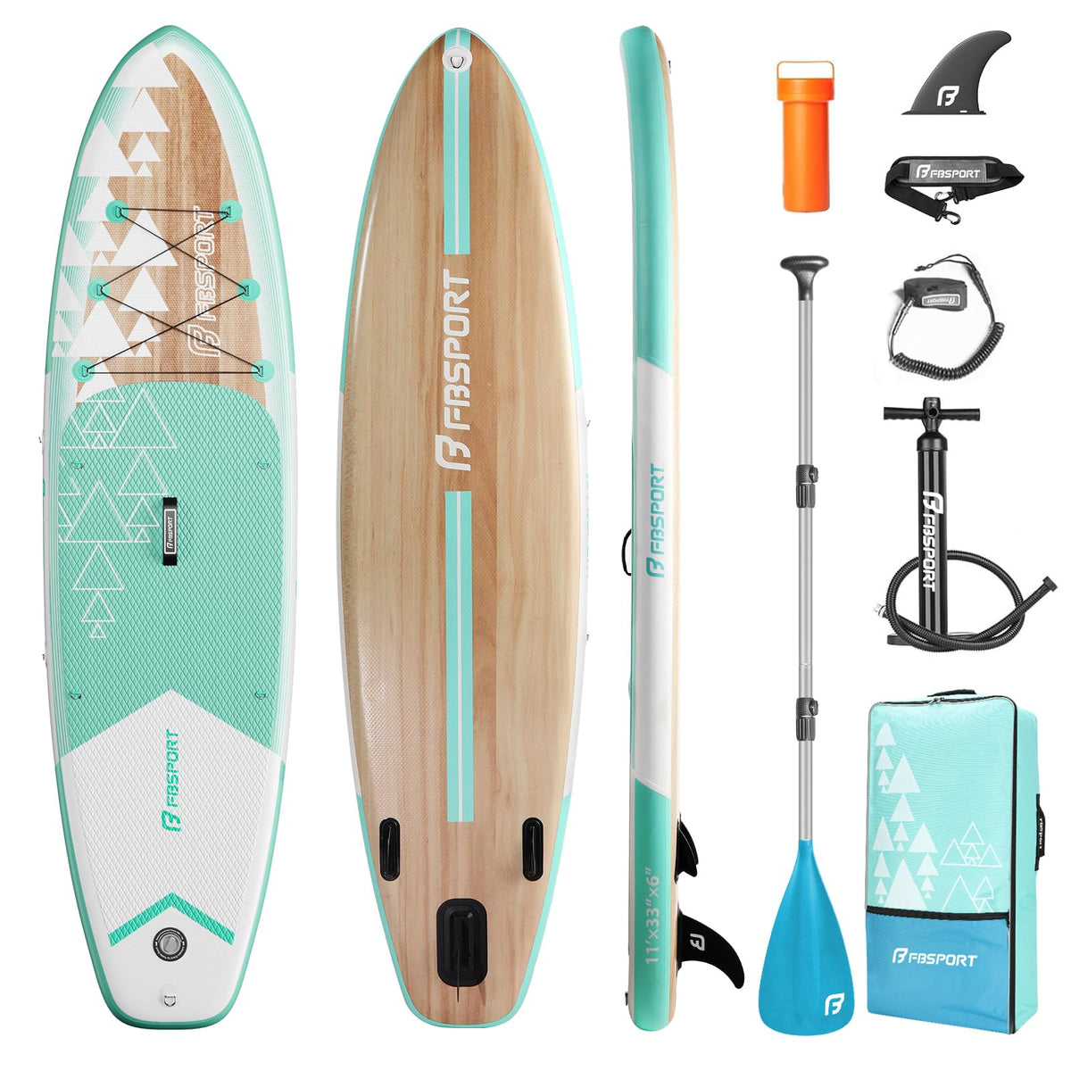 FBSPORT 11-Ft Inflatable Stand-Up Paddle Board Set