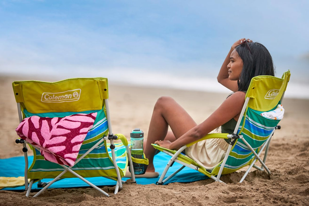 Coleman Utopia Breeze Lightweight Beach Chair with Cup Holder