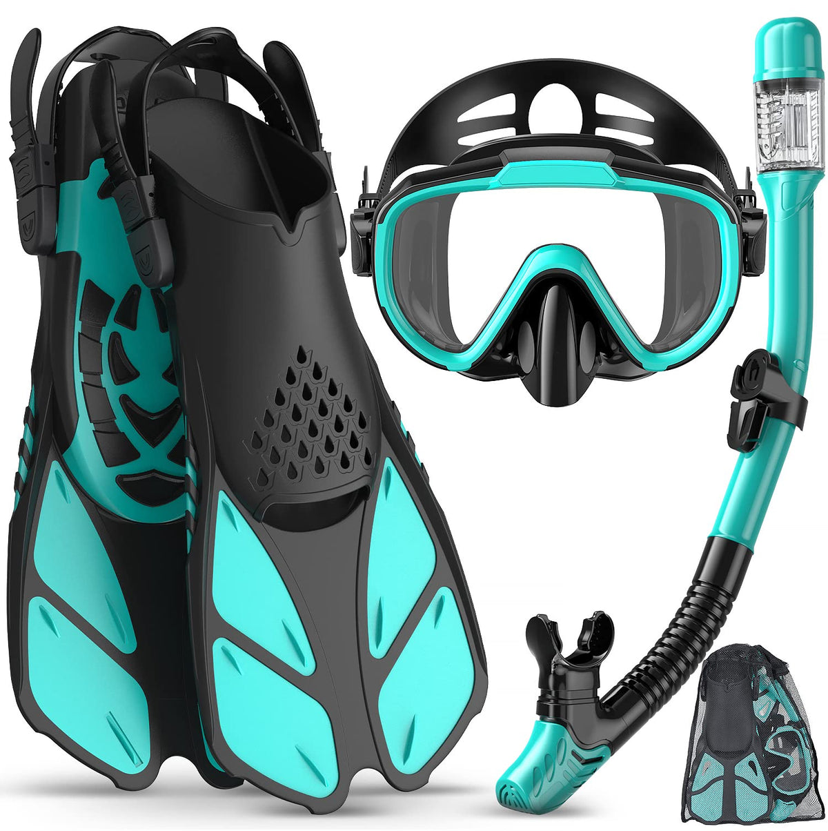 Ubekezele 4-in-1 Adult Snorkeling Gear Set with Mask & Snorkel