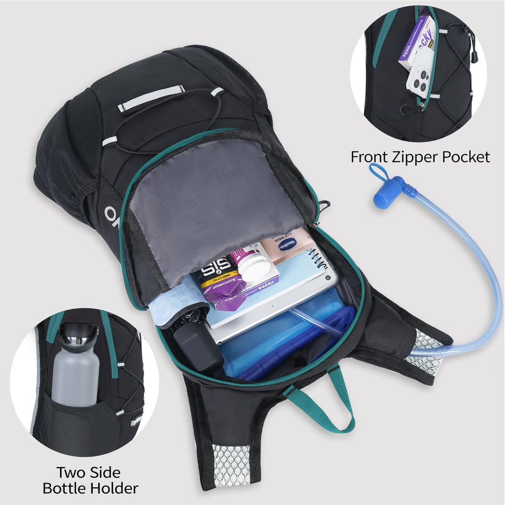 Lightweight Hydration Backpack with 2L Water Bladder